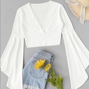 Bell Sleeve Crop Top